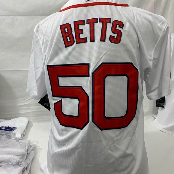 Red Sox #50 Mookie Betts Majestic Player Jersey - Picture 8 of 9